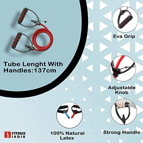 Fitness India Tummy Trimmer & Toning Tube (Combo of 2) Waist Trimmer Body Toner Abs Exerciser Fat Buster Home Gym Home Exercise Equipment Abdominal Leg Hand Biceps Exerciser - Multicolor