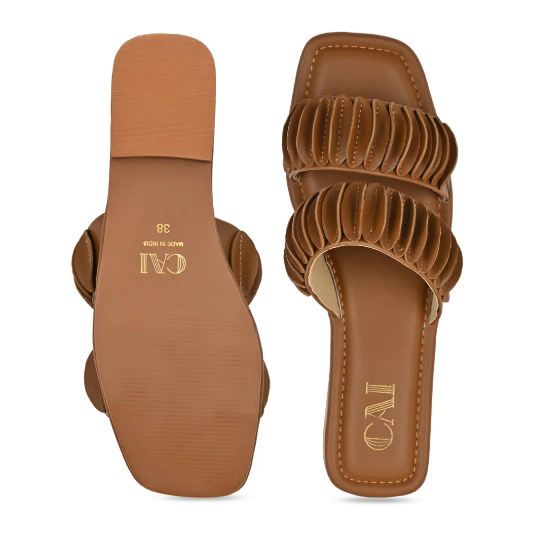 Flapped Tan Flats