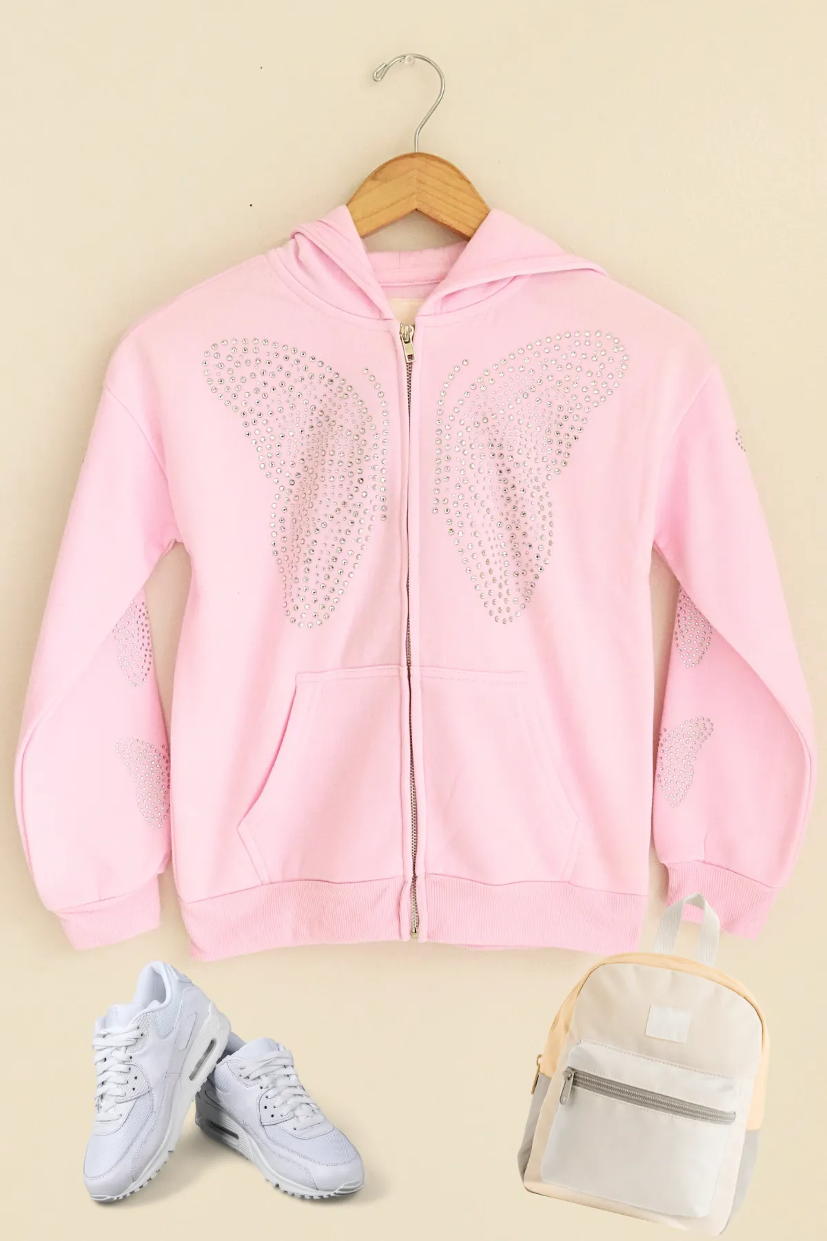 FLY HIGH RHINESTONE HOODIE | KIDS SIZE 7 - 16