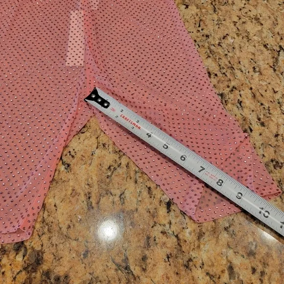 For Love and Lemons Kiara Mesh Rhinestone Pink Biker Shorts XS