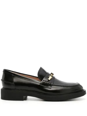Gianvito Rossi buckle-detail leather loafers