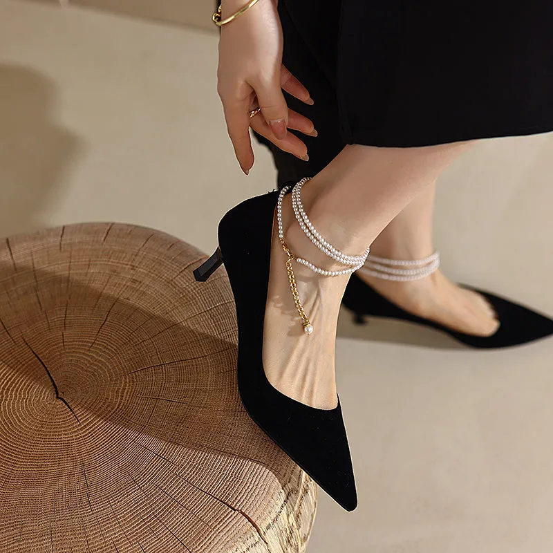 Gigi Suede Kitten Heels Black