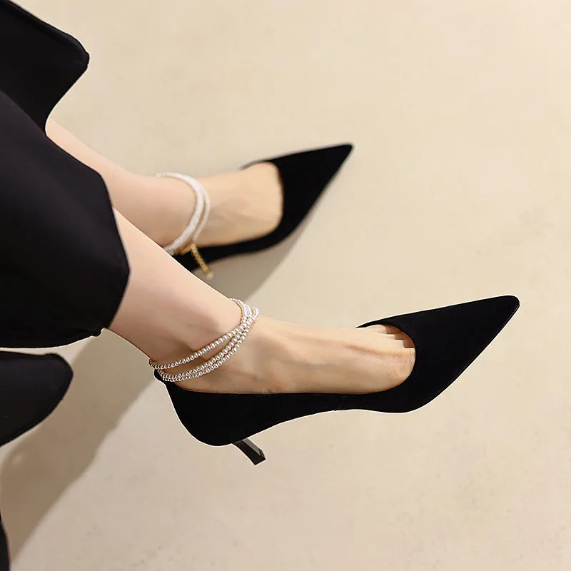 Gigi Suede Kitten Heels Black
