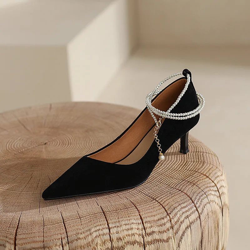 Gigi Suede Kitten Heels Black
