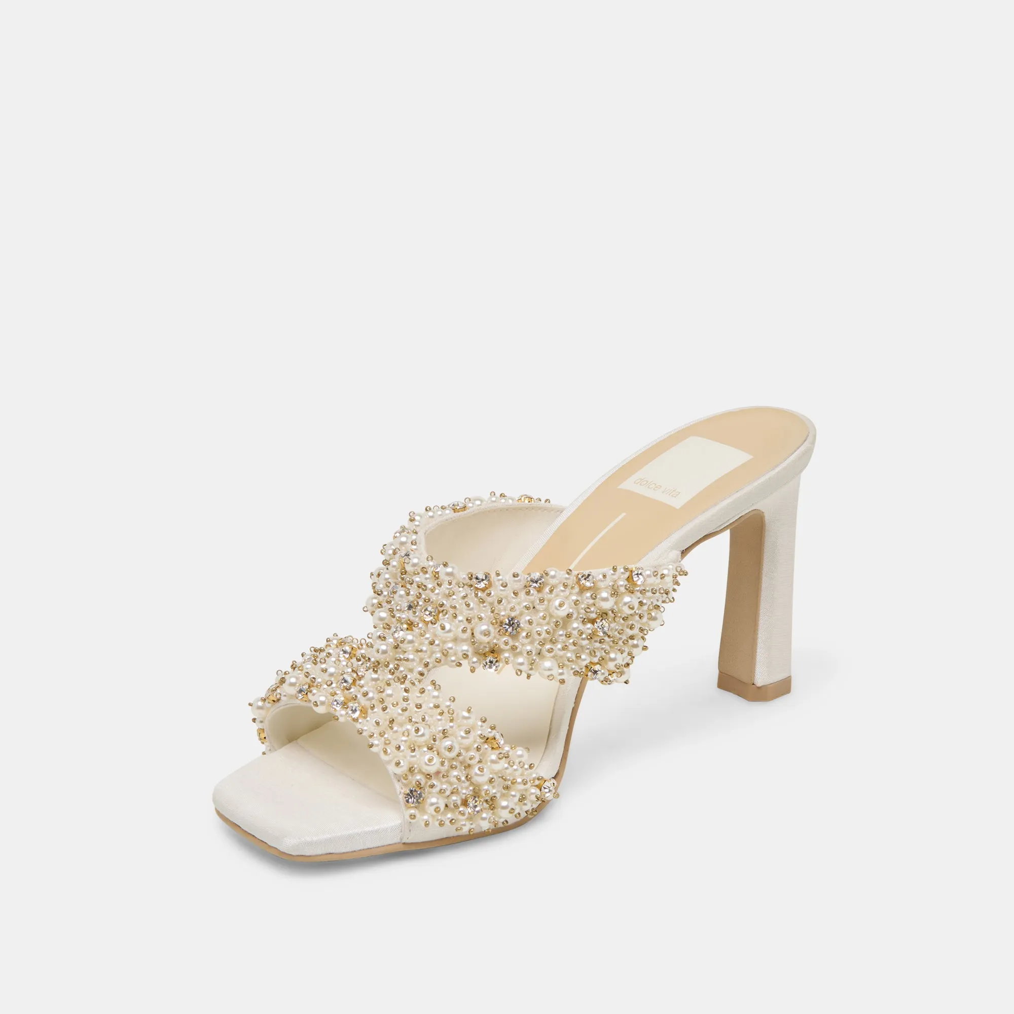 GITEL RHINESTONE HEELS IVORY RHINESTONE
