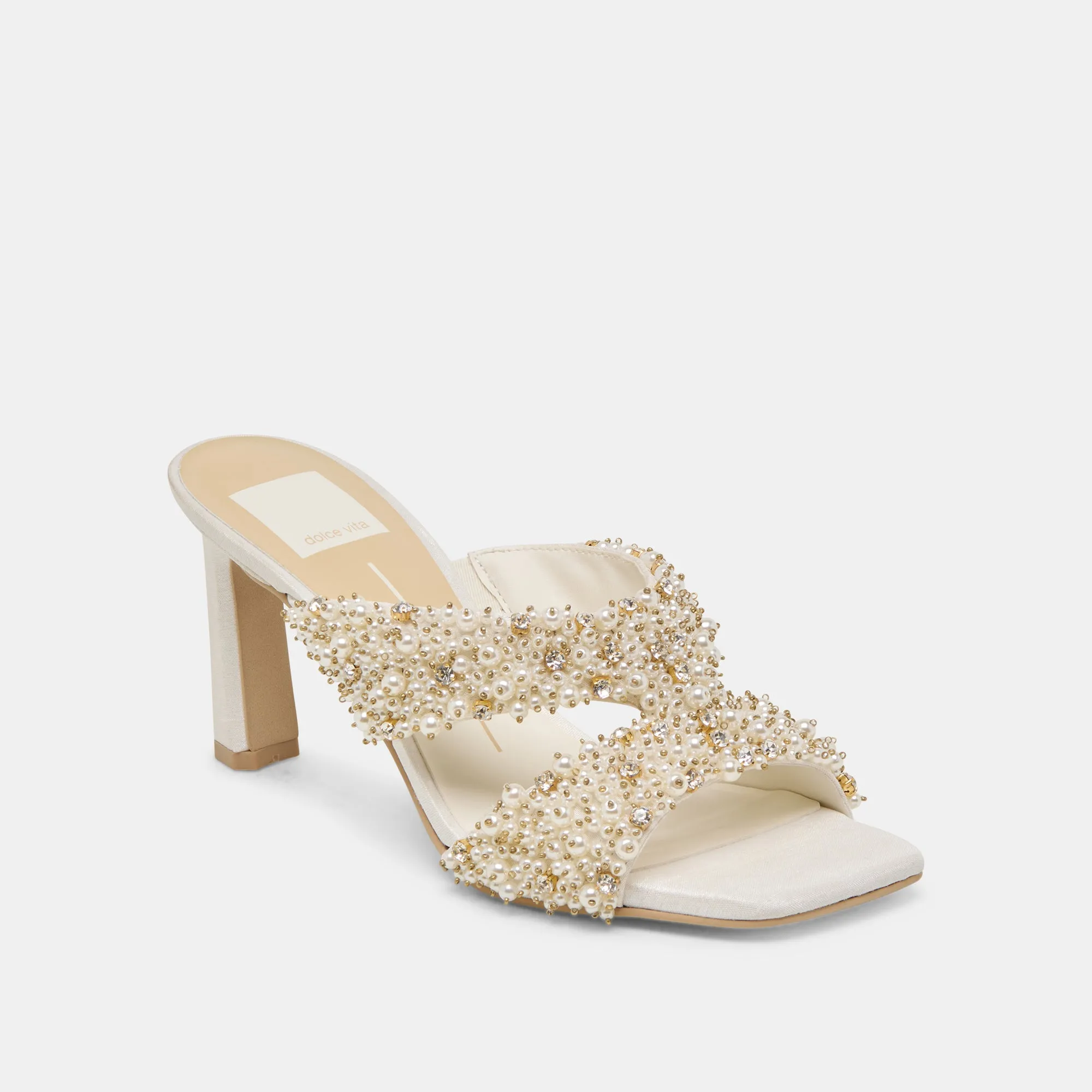 GITEL RHINESTONE HEELS IVORY RHINESTONE