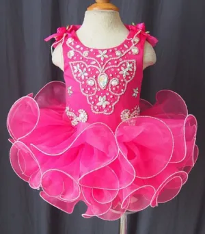 Glitz Beaded Bodice Little Girl/Baby/Child/Toddler Cupcake Pageant Dress