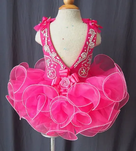 Glitz Beaded Bodice Little Girl/Baby/Child/Toddler Cupcake Pageant Dress
