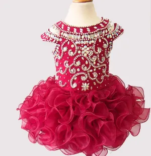 Glitz Beaded Bodice Little Miss/Toddler/Infant Cupcake Pageant Dress
