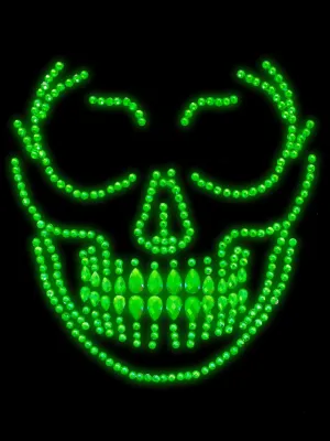 Glow in the Dark Skull Face Jewels Sticker by Leg Avenue