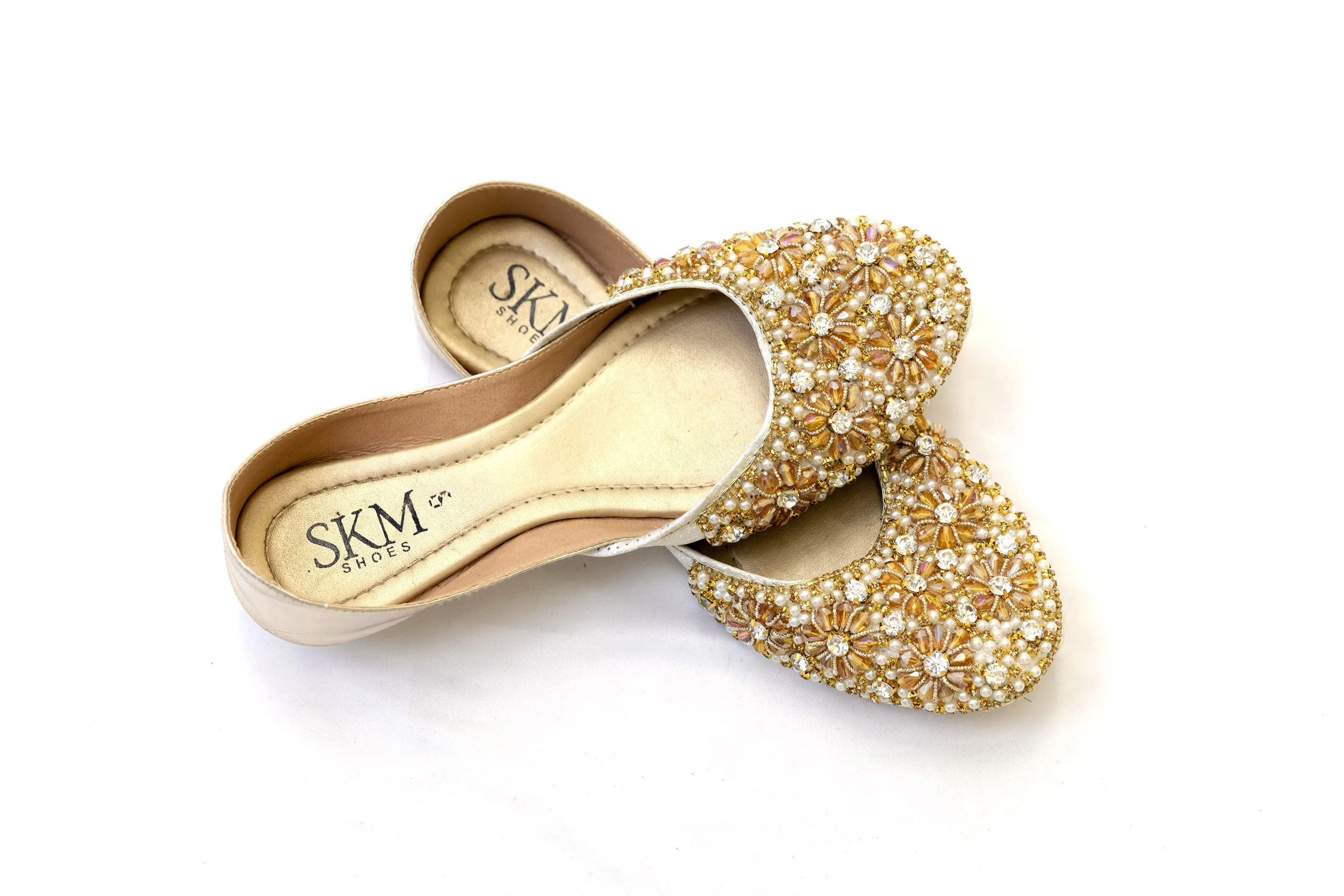Gold Beaded Khussa - Shoes - Women's