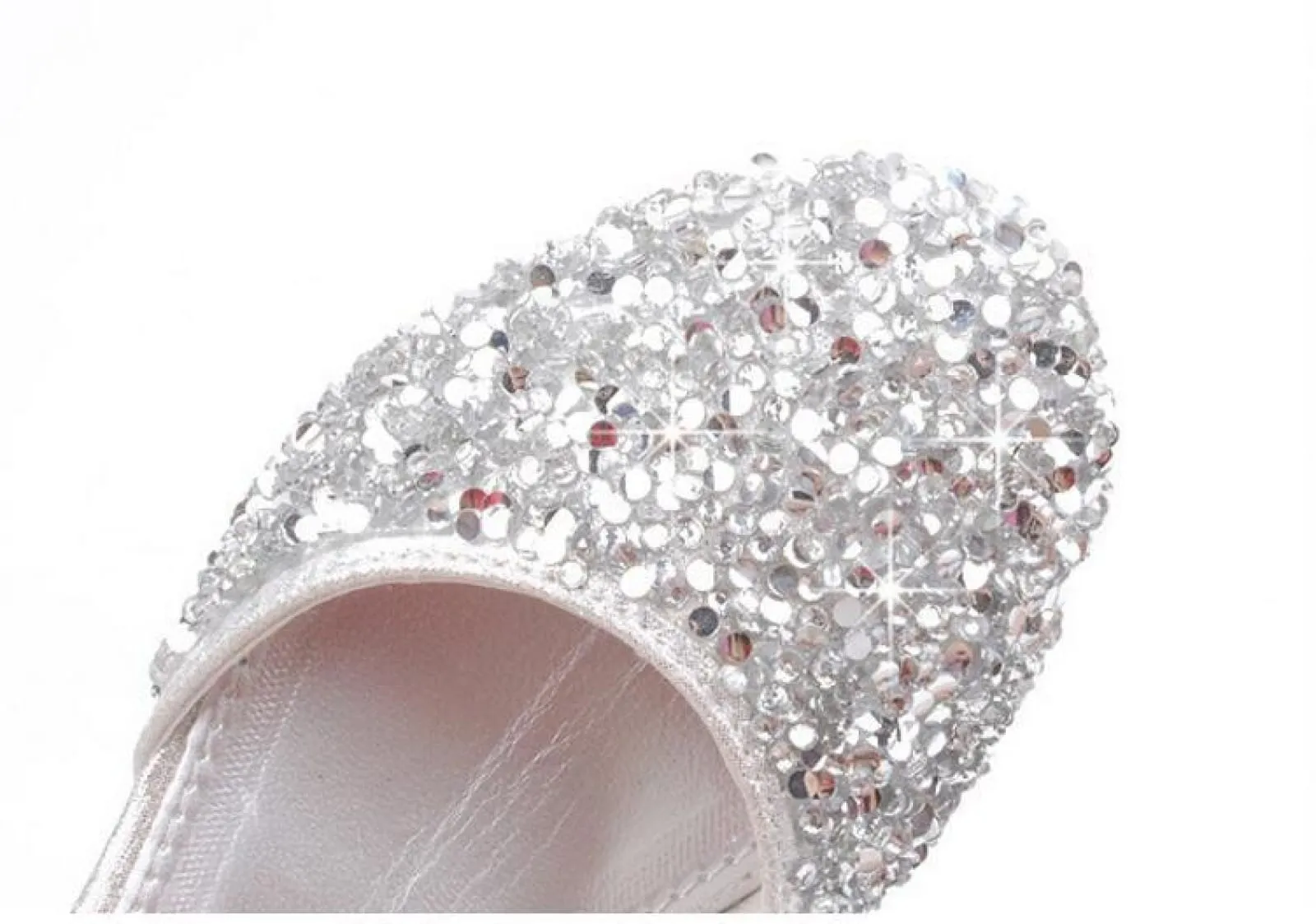 Gold / Silver / Pink Sequin Rhinestone Sandals Wedding Flower Girl Shoes High Heels Princess Dancing Shoes