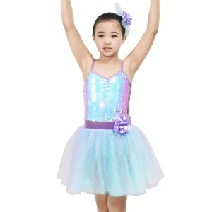 Gradient Sequin Tutu Ballet Dress