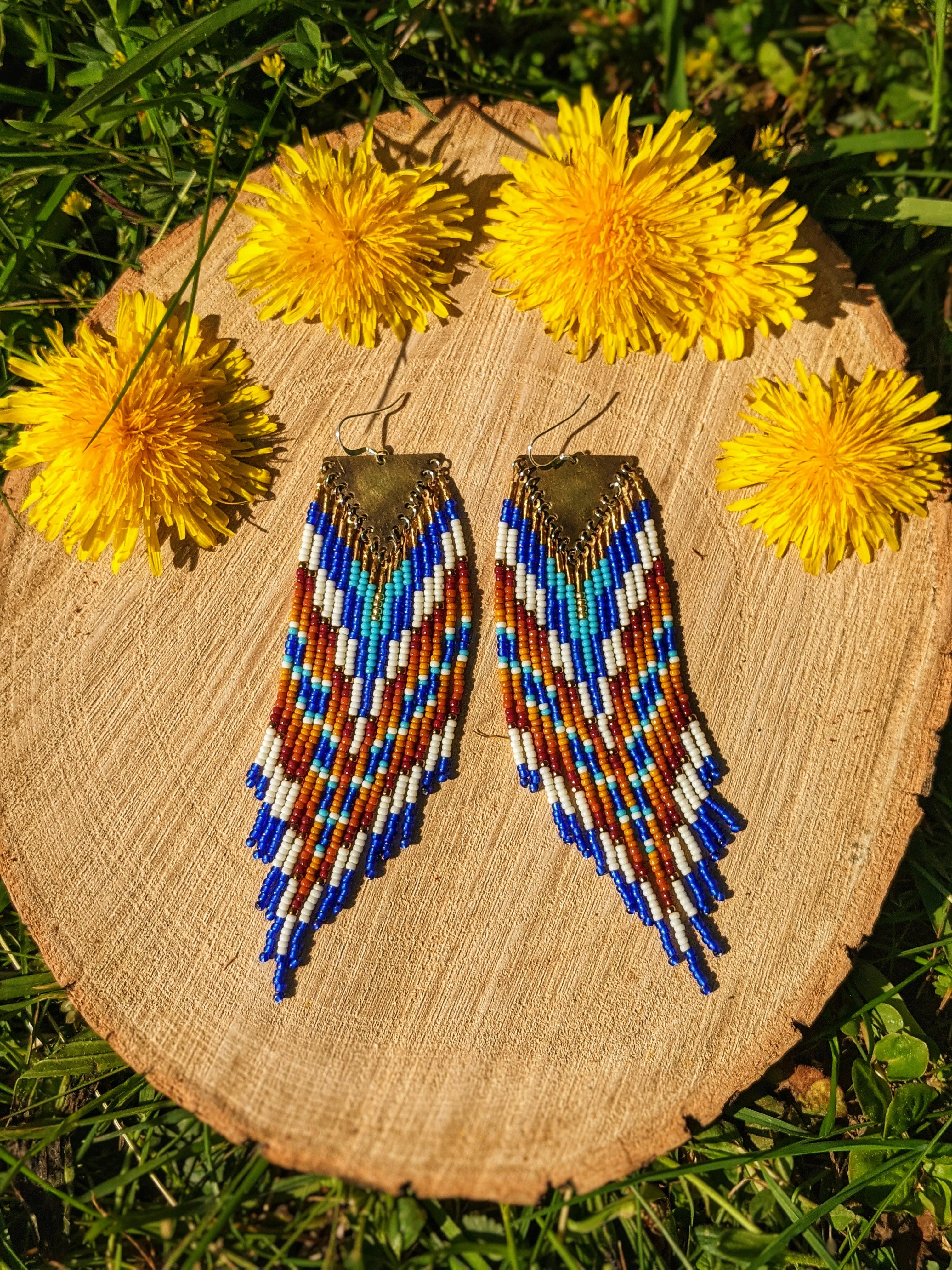 Grandin Electric Blue Beaded Earrings