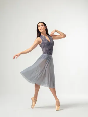 Gray Blue Long Mesh Skirt