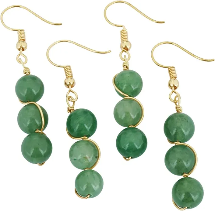 Green Aventurine Stone Earrimgs