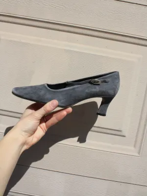 Grey Suede Mary Janes (6.5)