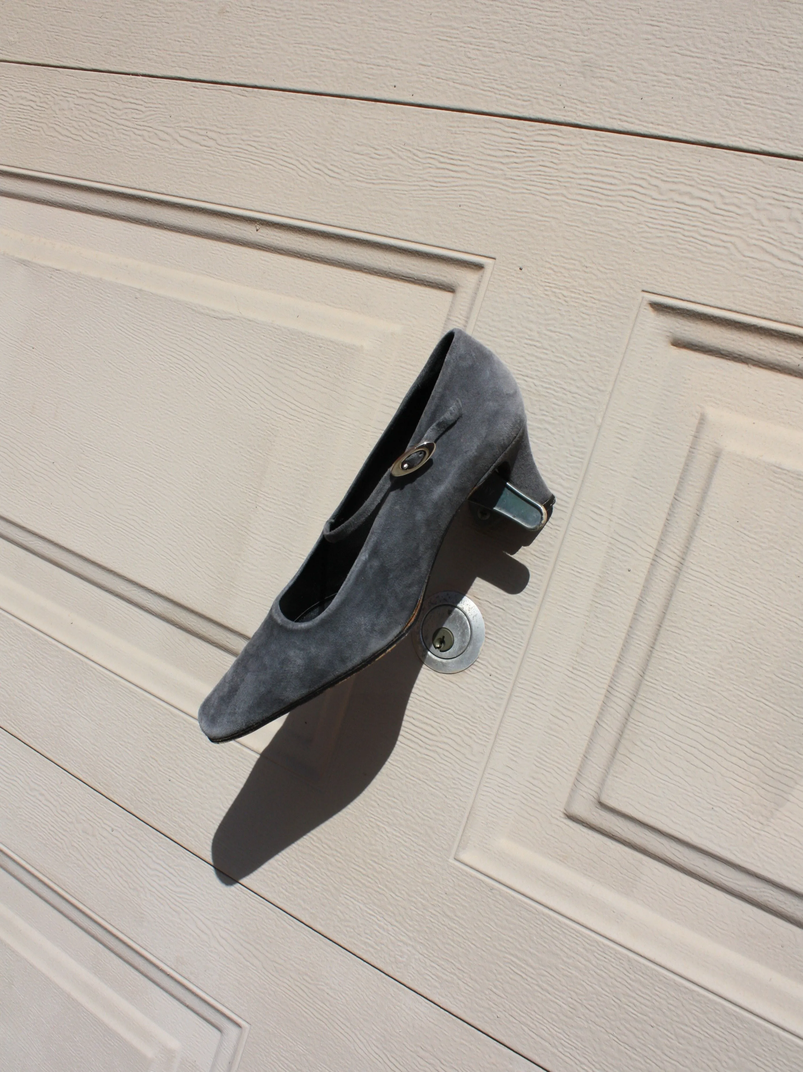 Grey Suede Mary Janes (6.5)