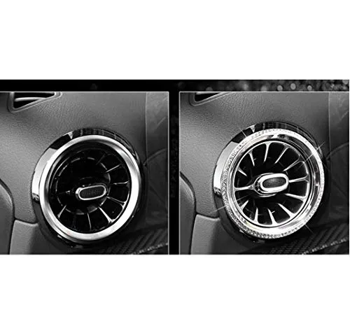 HAILWH Bling Interior Accessories Air Outlet Wreath Fit for Mercedes Benz 2019-2021 A Class B Class GLB CLA GLA Modification Rhinestone Accessories Applique Wreath (Front Exhaust Vent Circle 5/pcs)