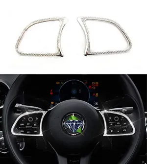 HAILWH Bling Rhinestone Accessories Steering Wheel Buttons Decal Cover Decorative Frame Apply to Mercedes Benz 2020 2021 New A B C Class CLS GLC GLB GLA CLA