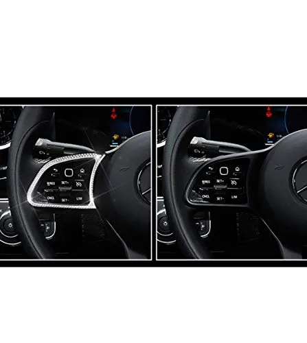 HAILWH Bling Rhinestone Accessories Steering Wheel Buttons Decal Cover Decorative Frame Apply to Mercedes Benz 2020 2021 New A B C Class CLS GLC GLB GLA CLA