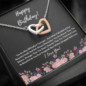 Happy Birthday Hearts Necklace- You Are Officially A Teenager