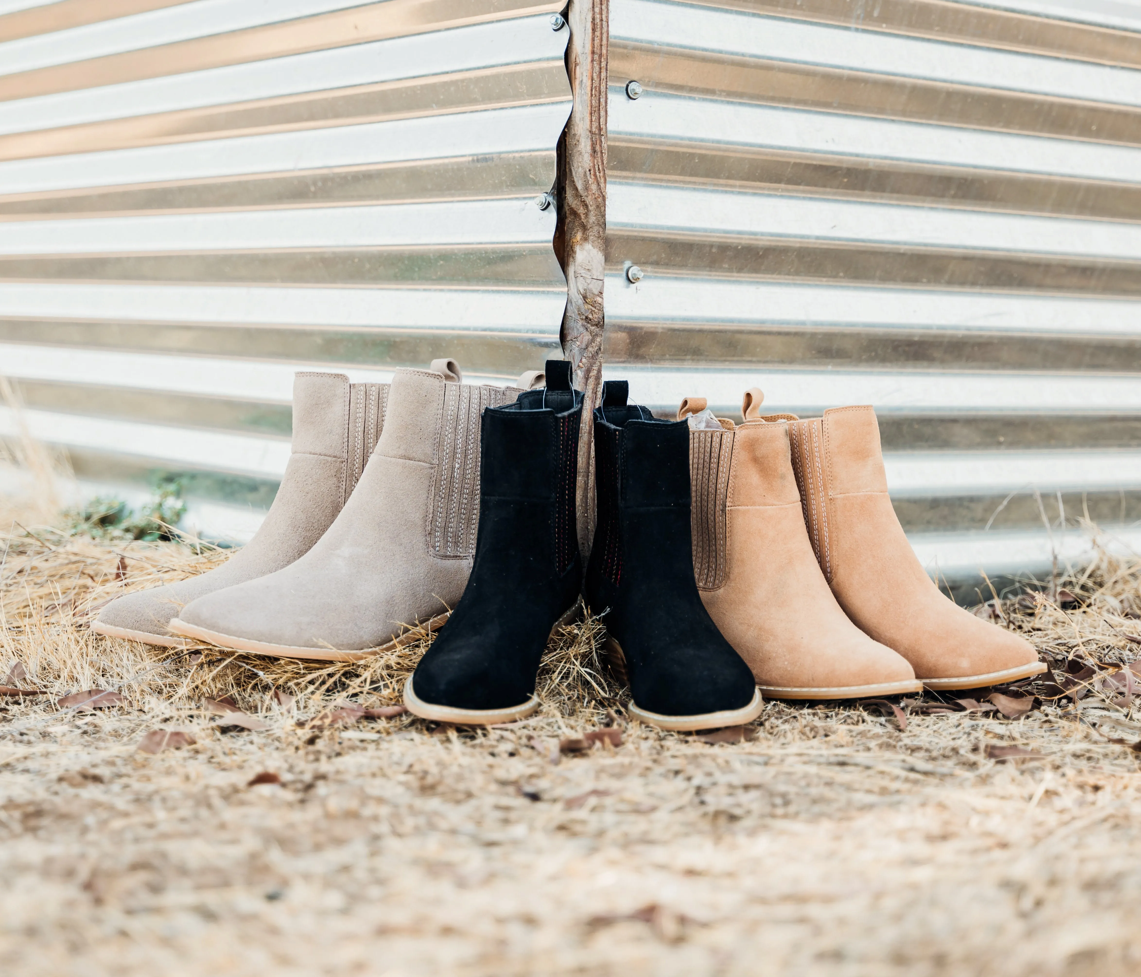 Hazel Blues® |  Leonor Suede Ankle Boot in Taupe