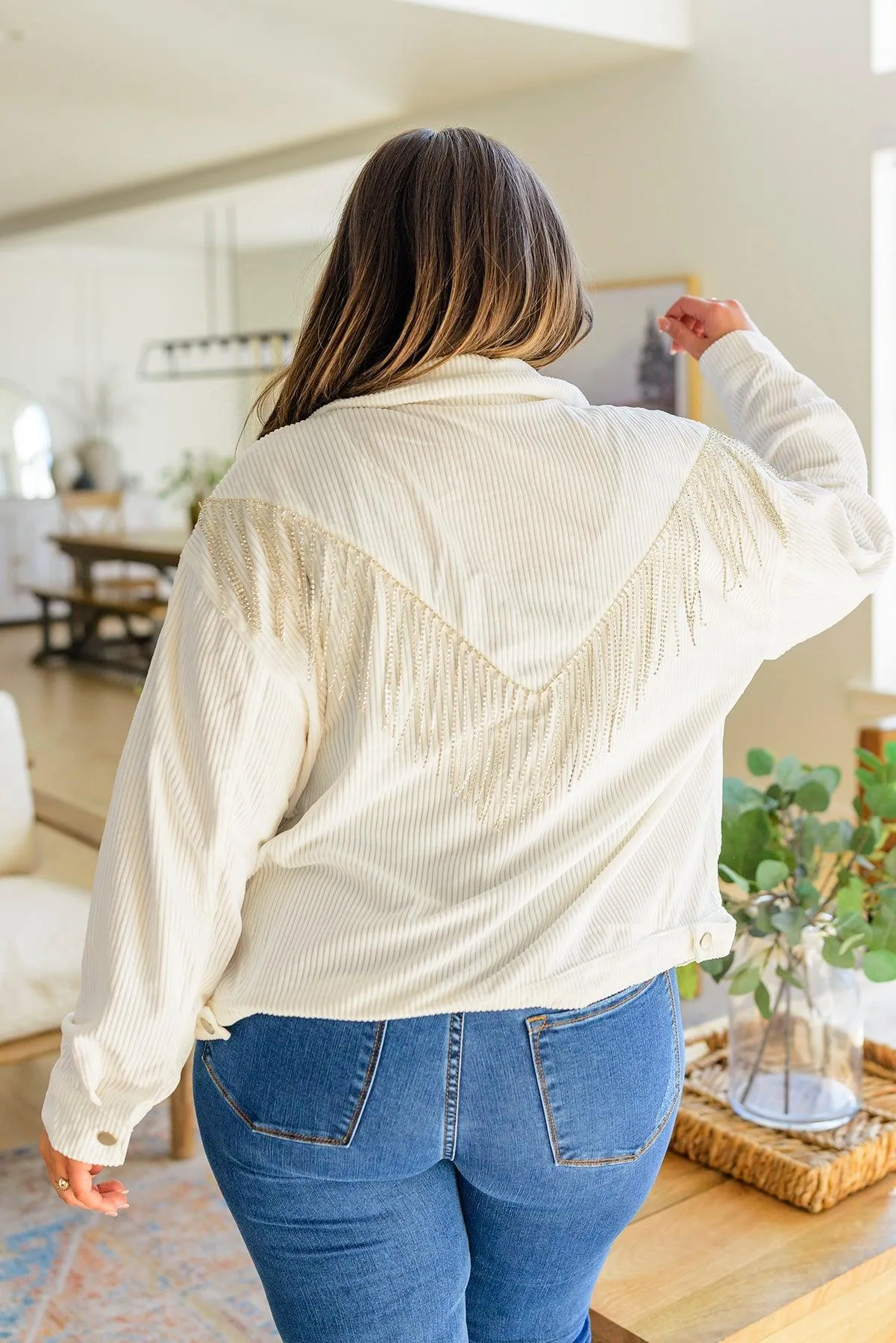 Hazel Blues® | Loretta Rhinestone Fringe Jacket