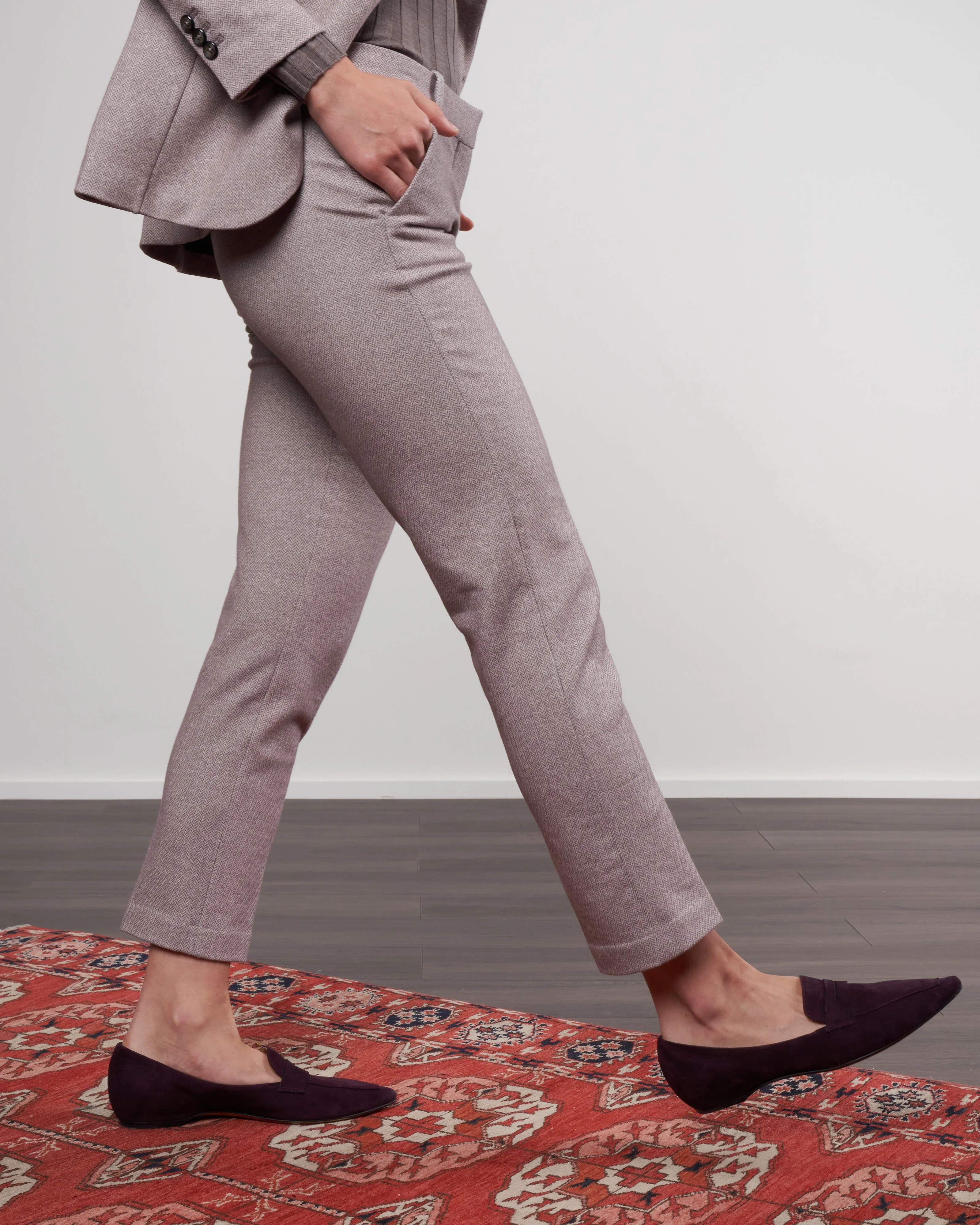 herringbone chine pant - agnello