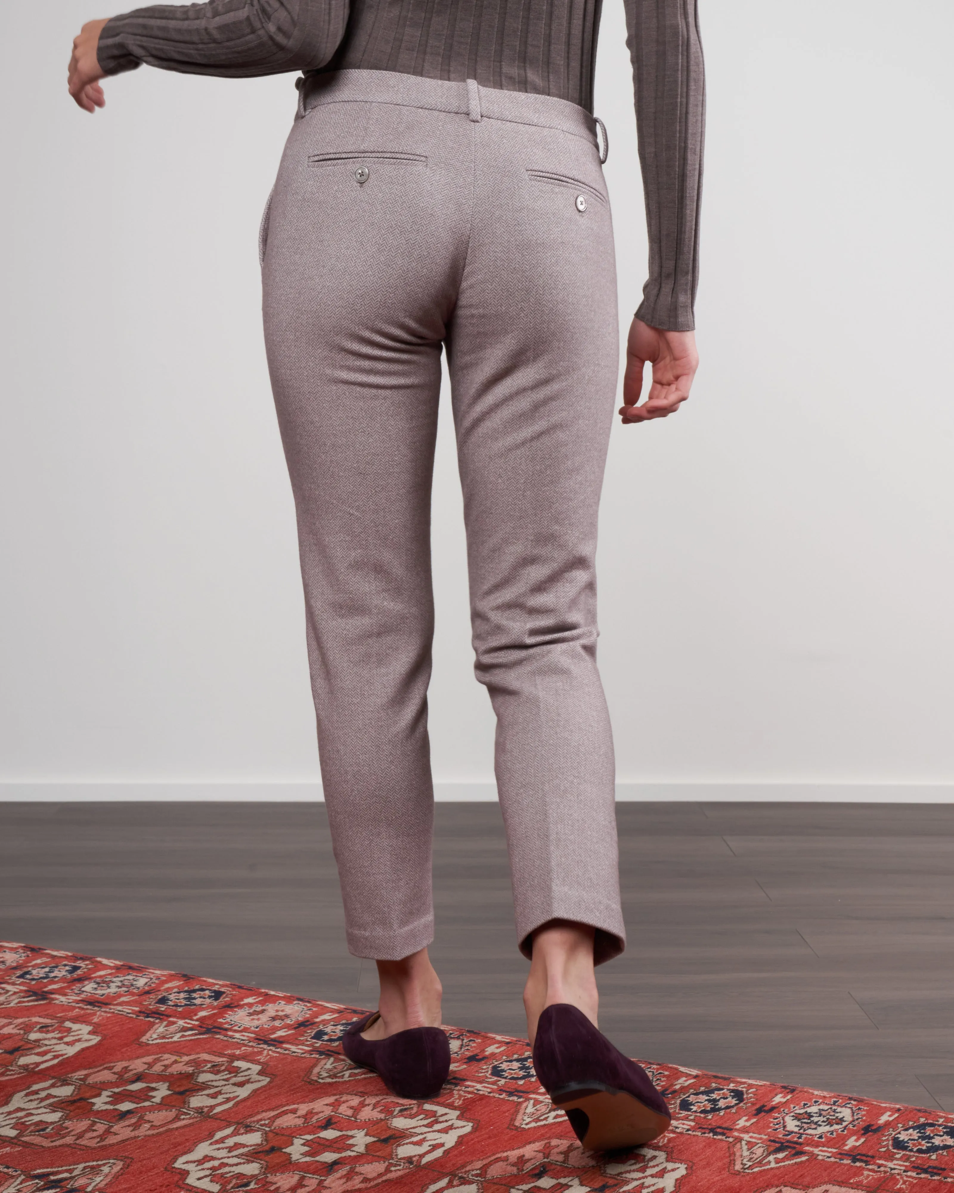 herringbone chine pant - agnello
