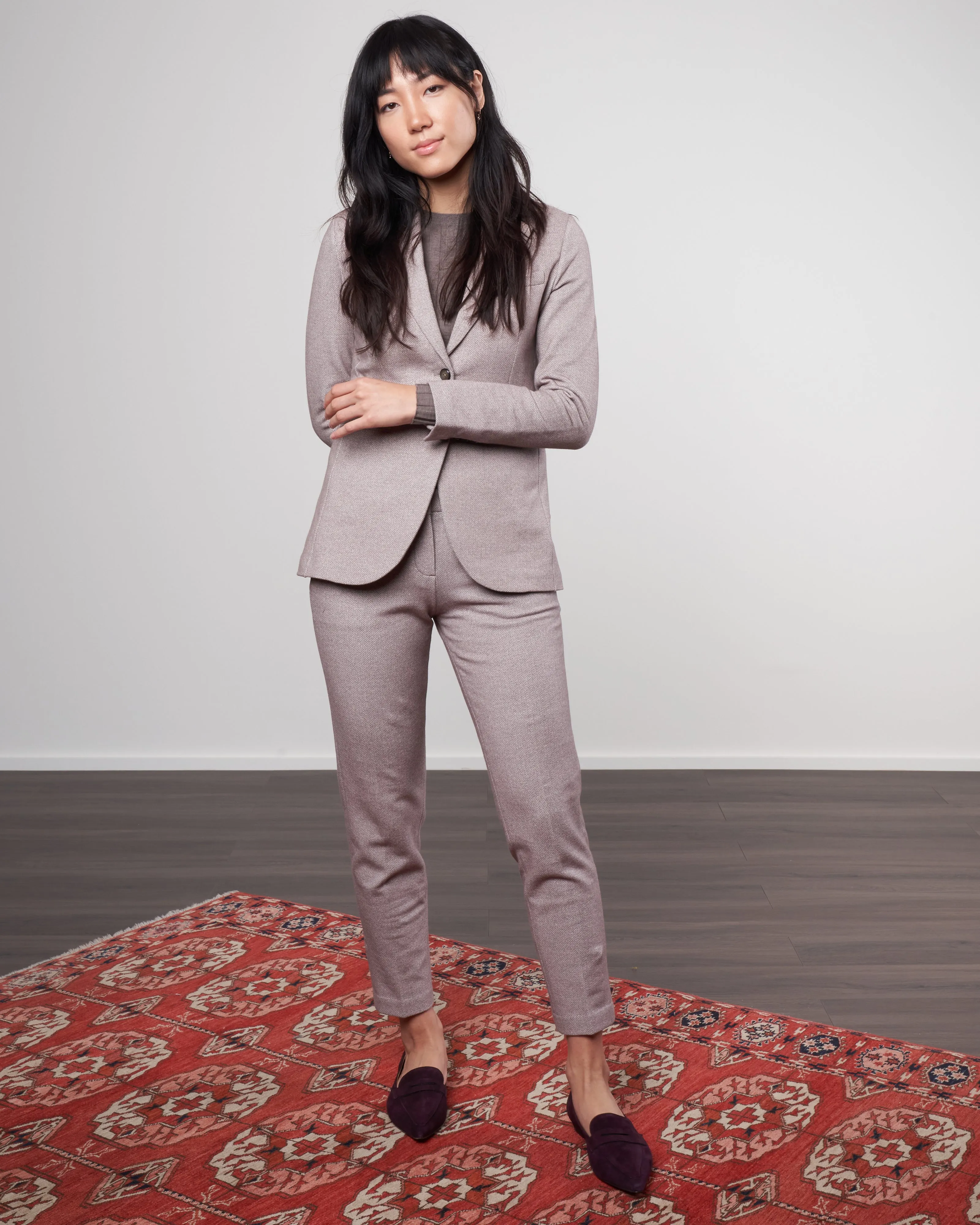 herringbone chine pant - agnello
