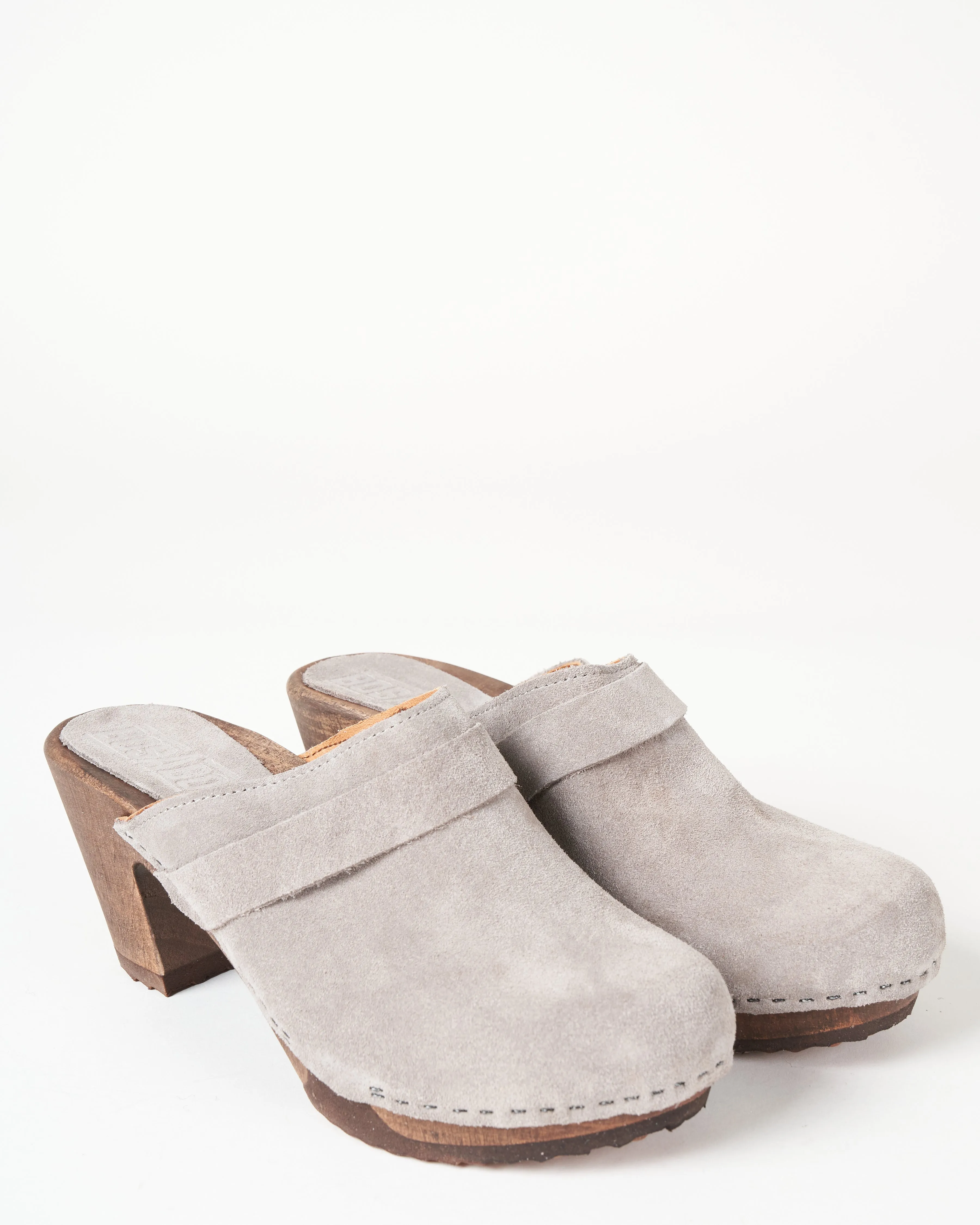 high clog - taupe suede