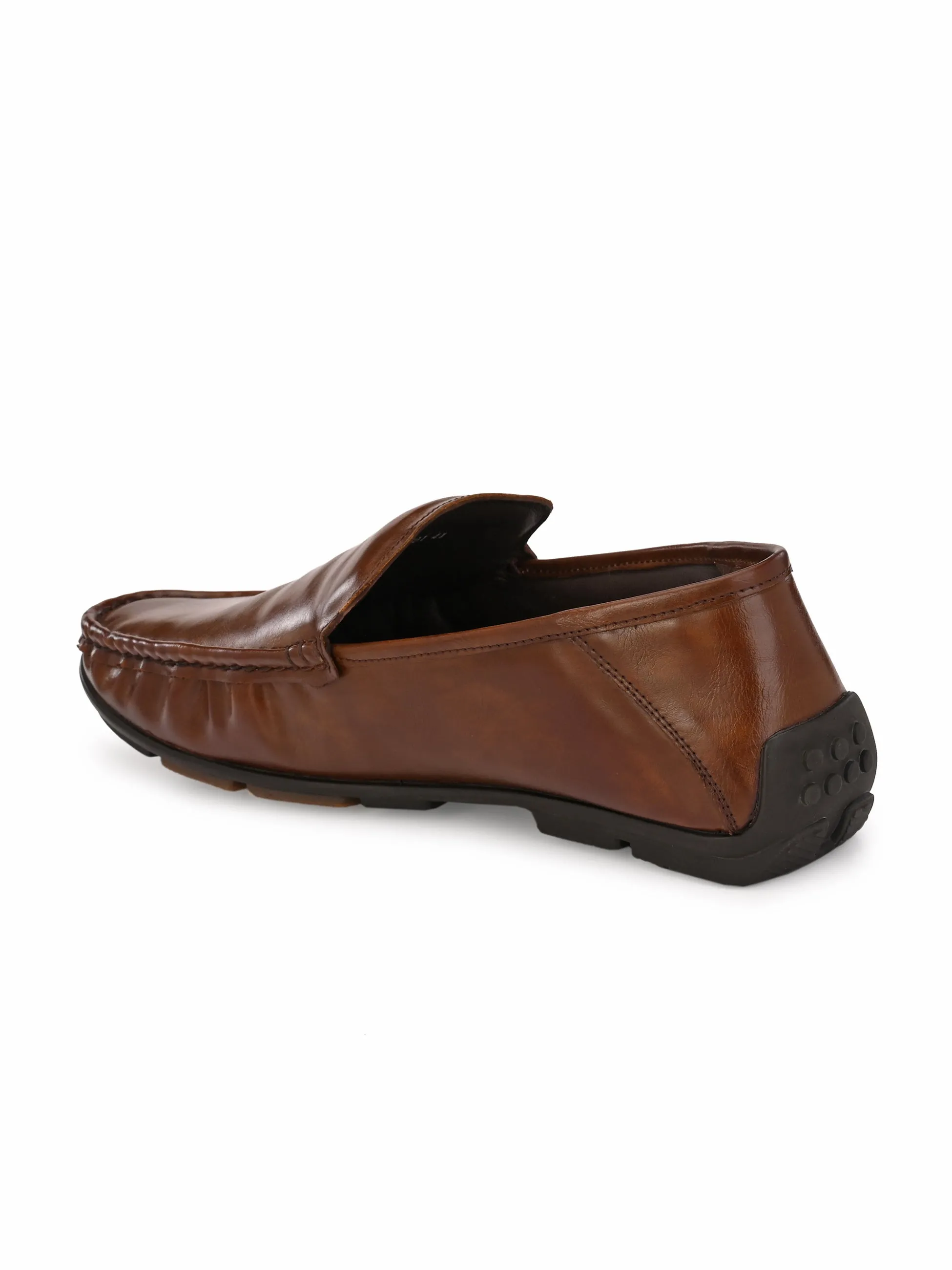 Hitz Men's Brown Synthetic Slip-On Loafer Shoes