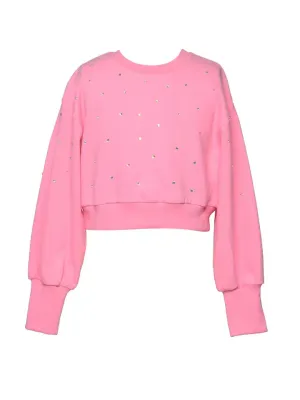 Hot Pink Rhinestone Trimmed Sweatshirt..