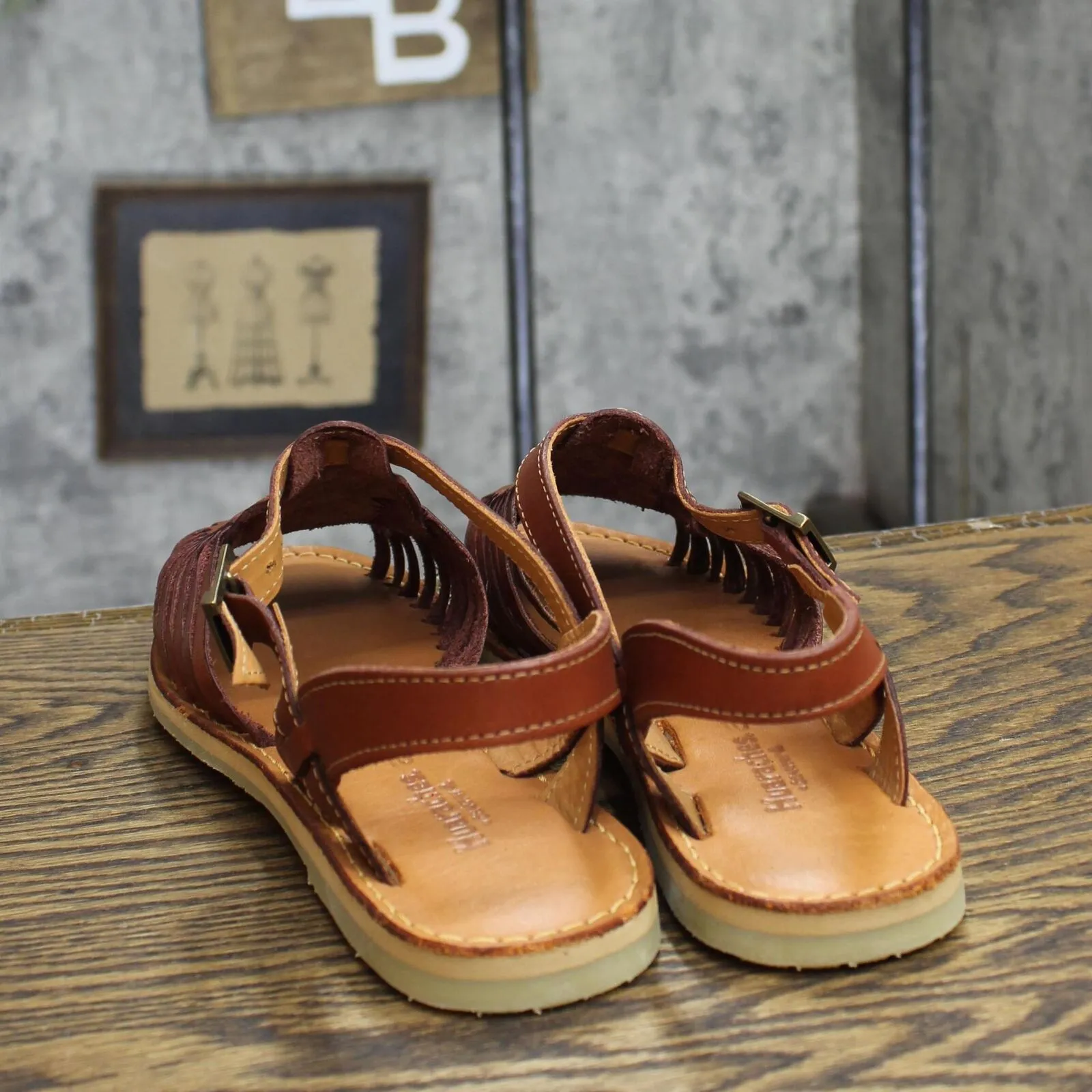 Huaraches by Bearpaw Gloria Womens Leather Slingback Sandals Saddle Brown 10M