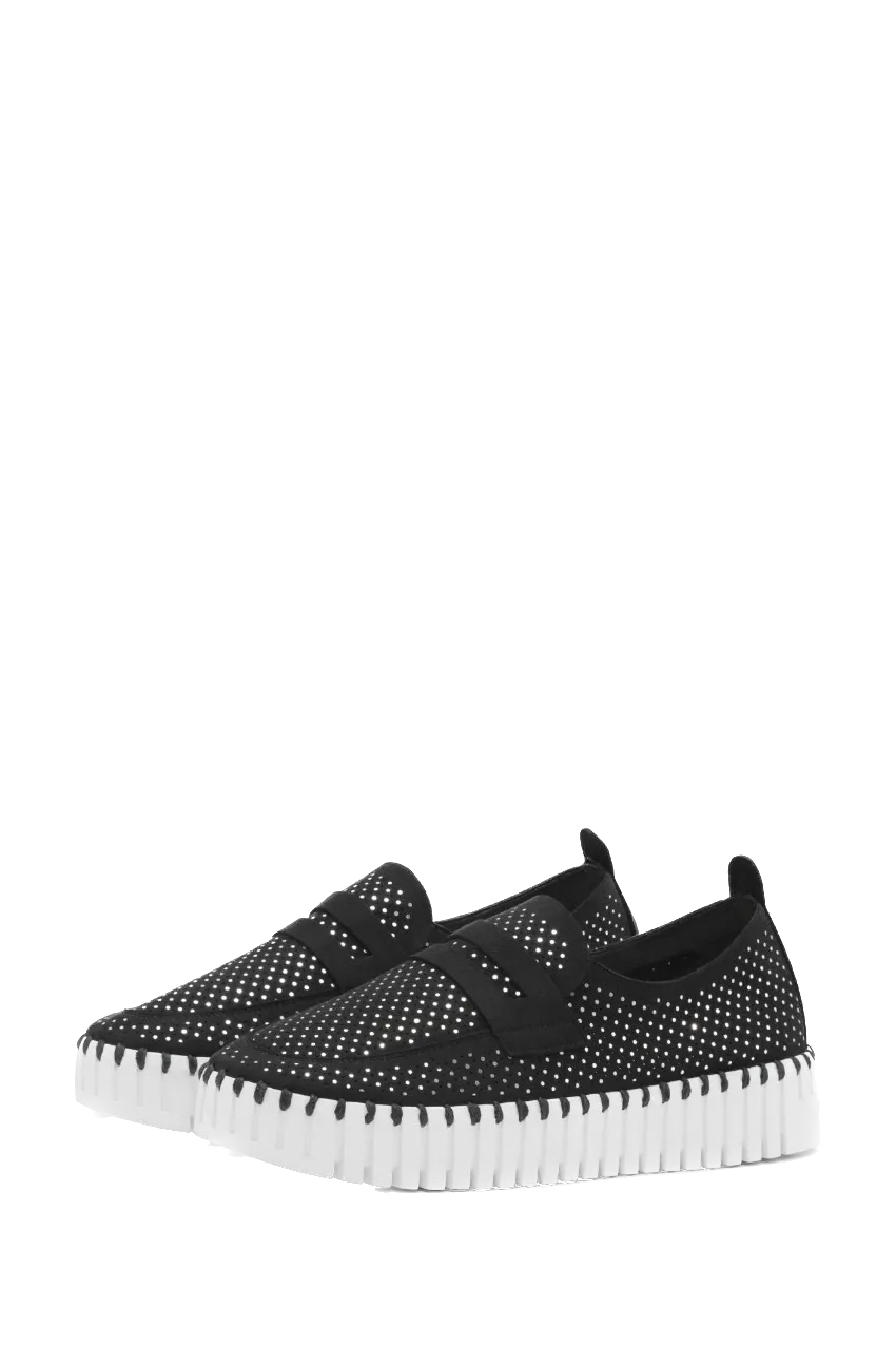 Ilse Jacobsen Platform Flats - Lurex Black