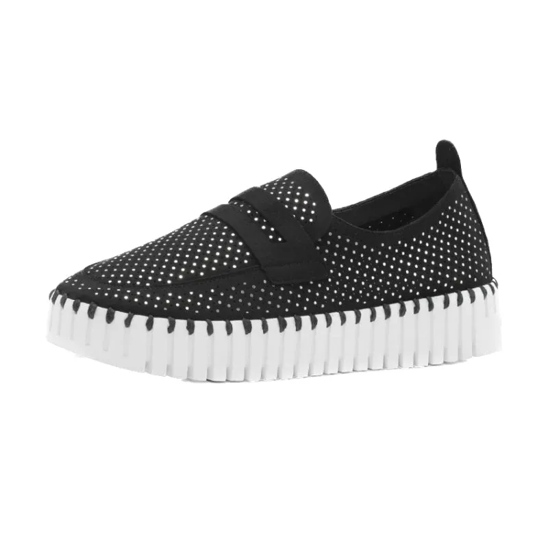 Ilse Jacobsen Platform Flats - Lurex Black