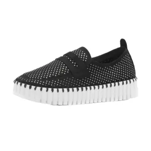 Ilse Jacobsen Platform Flats - Lurex Black