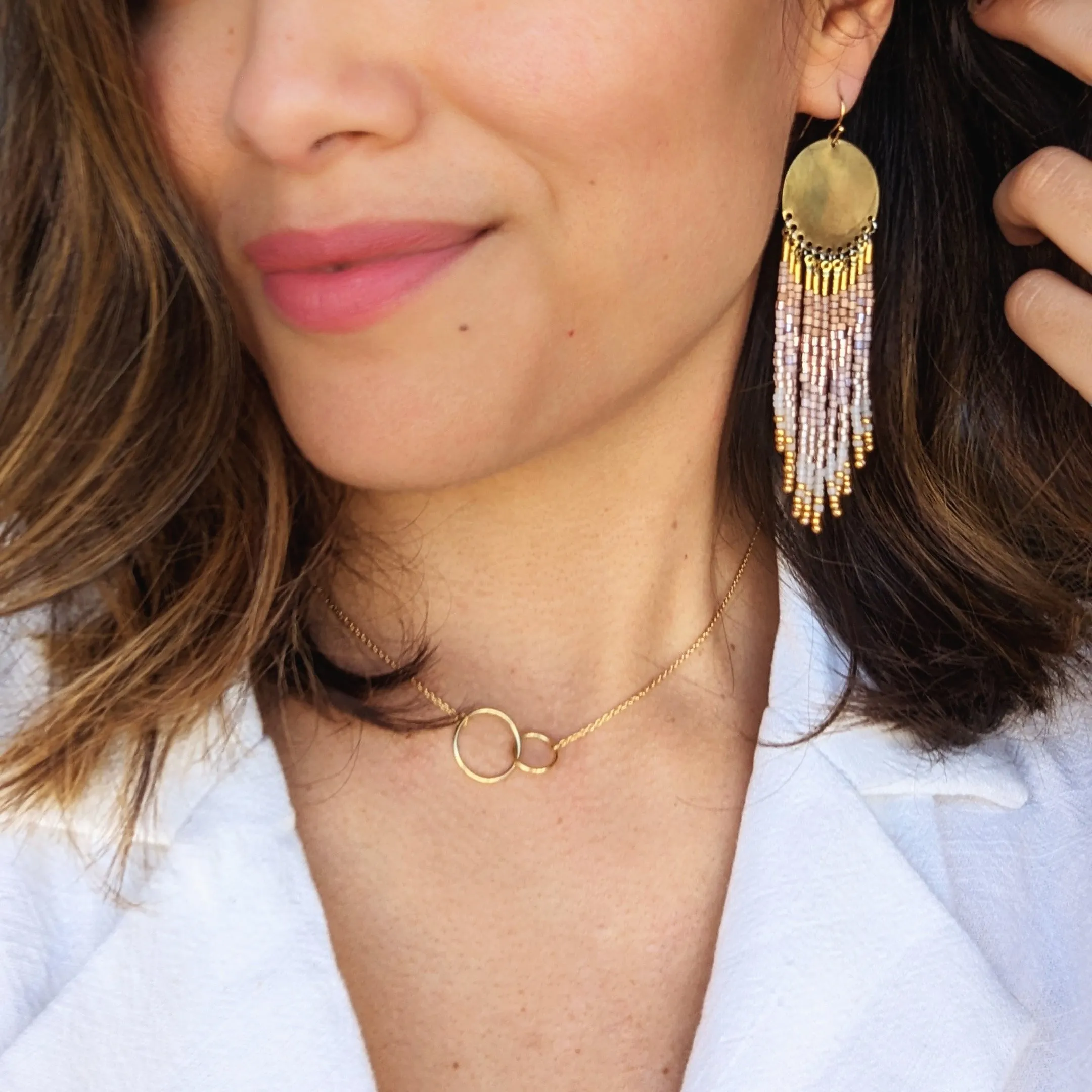 Jane Sparkly Lilac Beaded Earrings