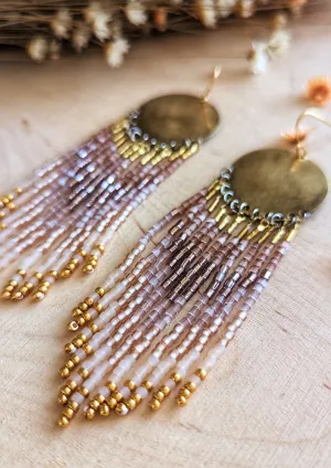 Jane Sparkly Lilac Beaded Earrings