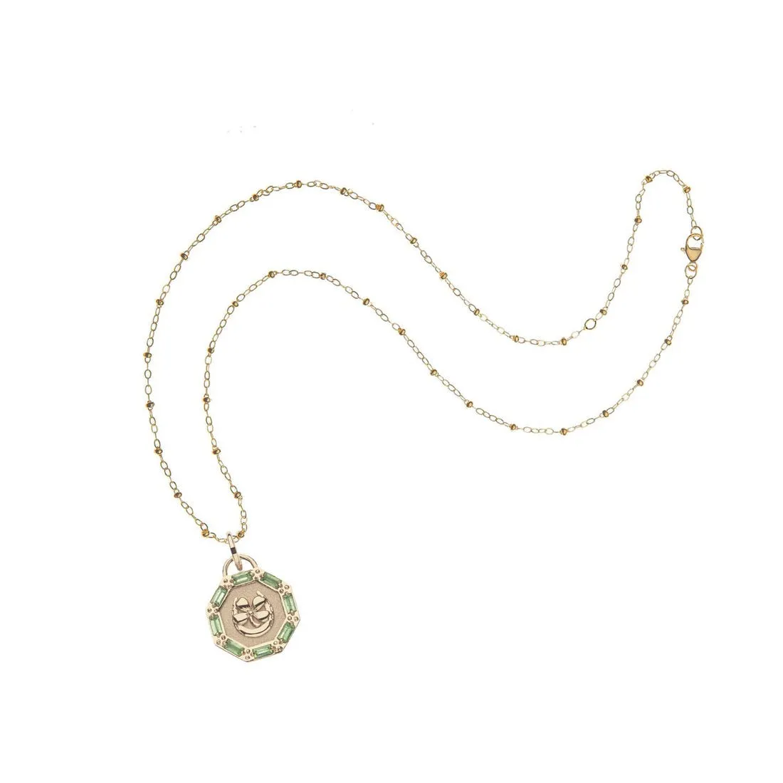 Jane Win LUCKY Petite Embellished Coin Pendant Necklace