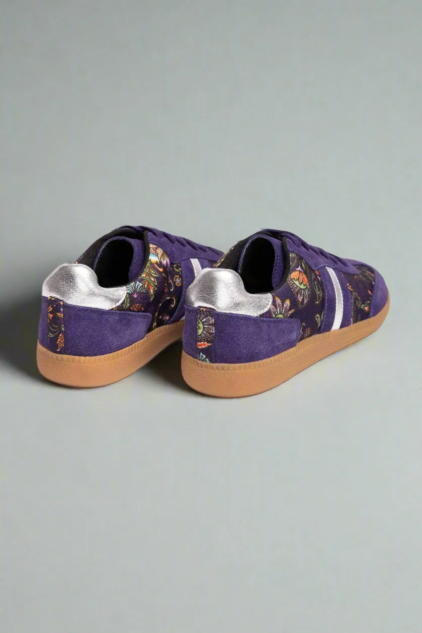 Johnny Was Purple Comono Paisley Suede Sneaker JWS25124