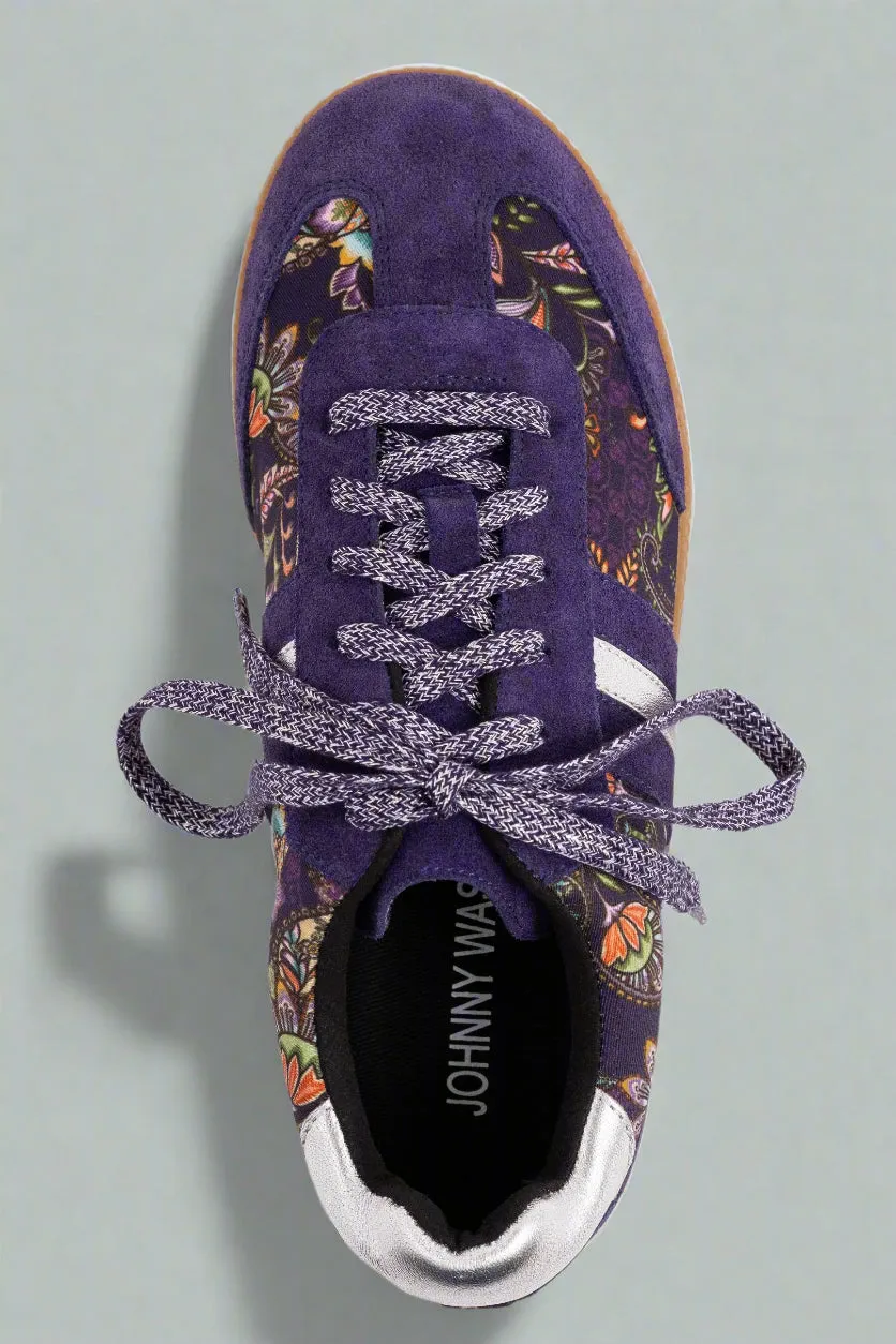 Johnny Was Purple Comono Paisley Suede Sneaker JWS25124