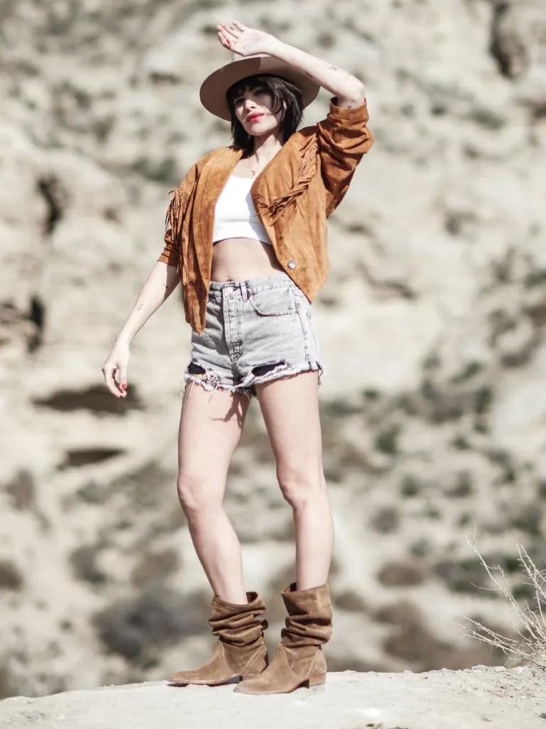 KEITH ROLL DOWN BOOT IN ROCK SUEDE - Woman