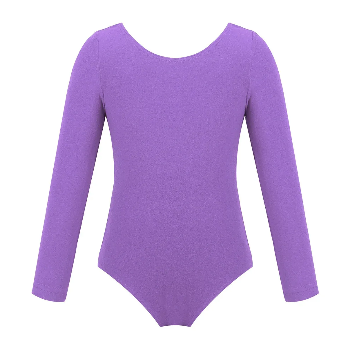 Kids Girls Ballet Leotard: Long Sleeve Solid Color Gymnastics Dance Bodysuit