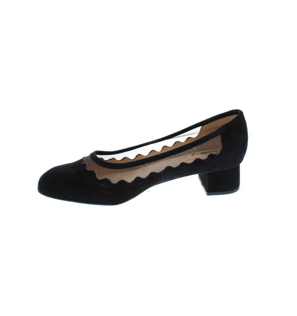 LA SM HEEL SCALLOPED TRIM WITH MESH