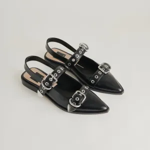 LABELL FLATS MIDNIGHT CRINKLE PATENT - re:vita