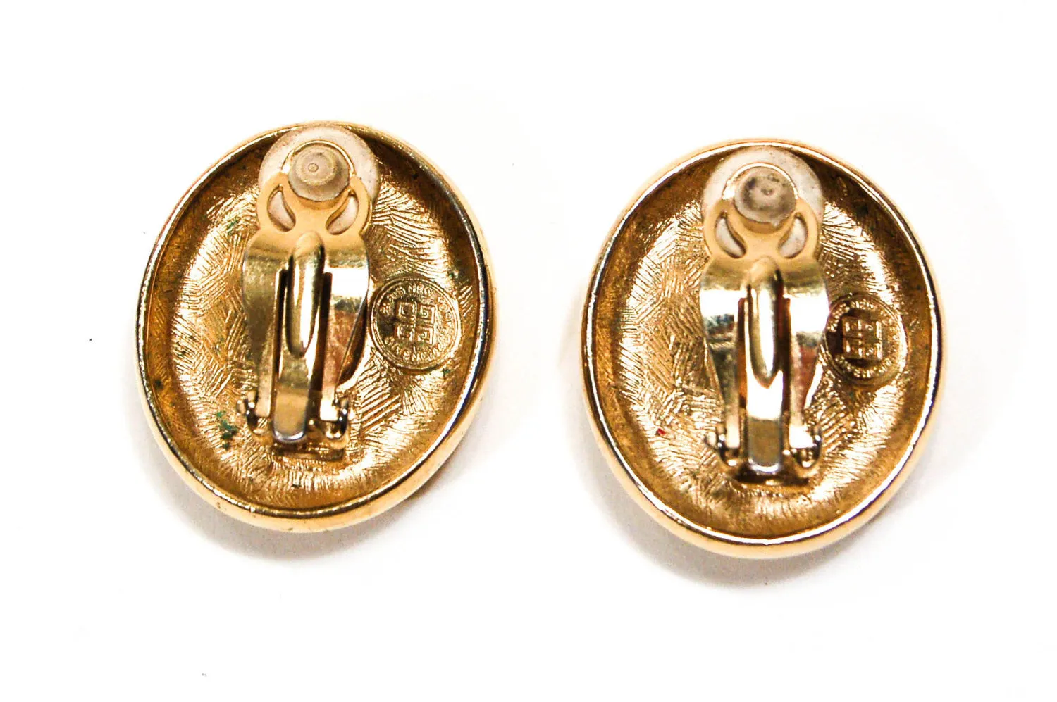 Large Oval Rhinestone Earrings by Givenchy