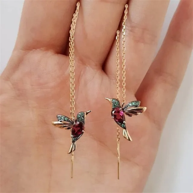 Little Bird Drop Long Hanging Earrings