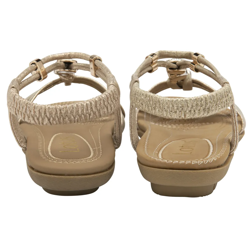 Lotus Bettina Gold Sandals